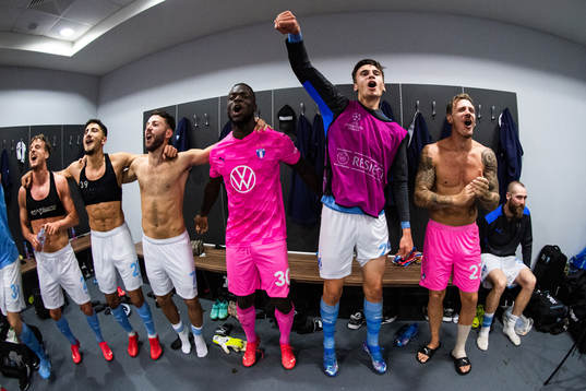 Players of Malmö FF celebrate