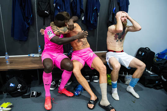 Goalkeeper Ismael Diawara, goalkeeper Johan Dahlin and Jo