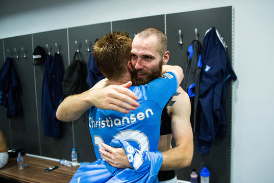 Anders Christiansen and Jo Inge Berget of Malmö FF