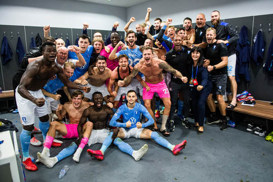 Players of Malmö FF celebrate