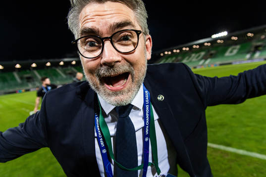 Niclas Carlnén, CEO of Malmö FF celebrates