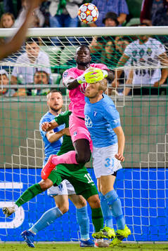 Goalkeeper Ismael Diawara,Lasse Nielsen and Franz Brorsson