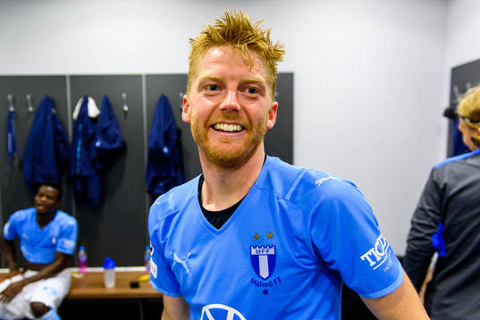Anders Christiansen of Malmö FF in the locker room