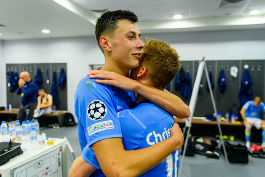 Anel Ahmedhodzic and Anders Christiansen of Malmö FF