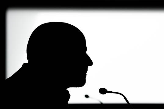 The silhouette of Ståle Solbakken, head coach of the