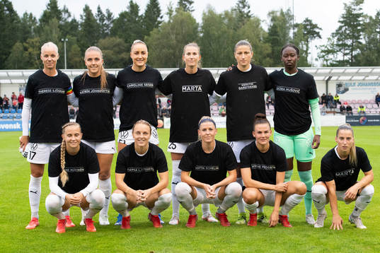 Rosengårds spelare ställer upp för en lagbild