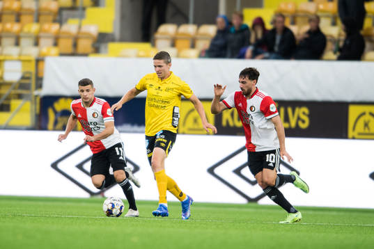 André Rømer of Elfsborg and Fredrik Aursnes and Orkun