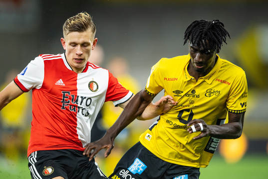 Marcus Pedersen of Feyenoord and Marokhy Ndione of Elfsborg