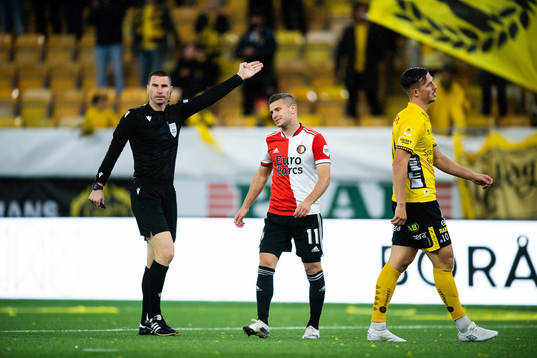 Bryan Linssen of Feyenoord looks dejected