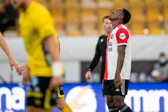 Luis Sinisterra of Feyenoord looks rejected