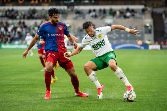 Eray Cömert of Basel and Astrit Selmani of Hammarby