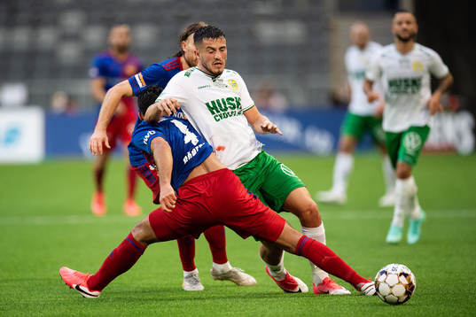 Astrit Selmani of Hammarby and Eray Cömert of Basel