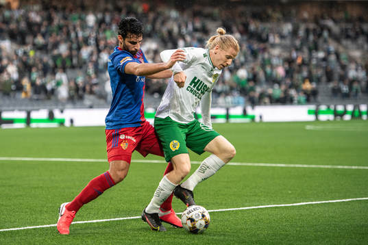 Eray Cömert of Basel and Gustav Ludwigson of Hammarby
