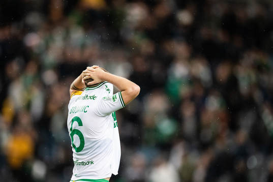 Darijan Bojanic of Hammarby looks dejected