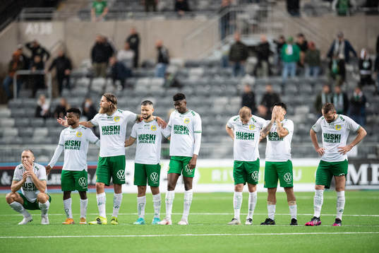Players of Hammarby looks dejected