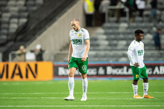 Jon Gudni Fjoluson of Hammarby looks dejected