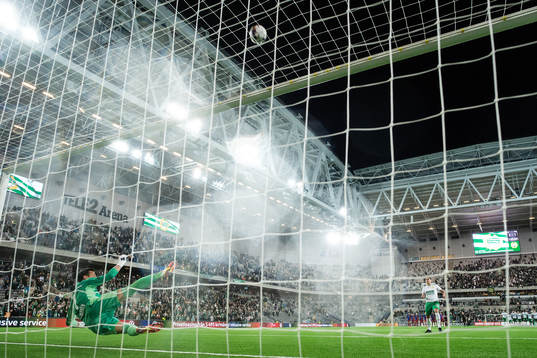 Paulinho of Hammarby with a penalty kick