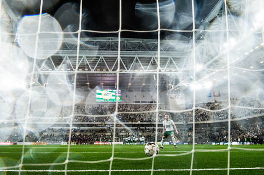 Mads Fenger of Hammarby scores a penalty