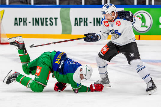 Mattias Sjögren of Rögle and Anton Lander of Zug