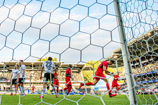 Nayef Aguerd of Rennes celebrates
