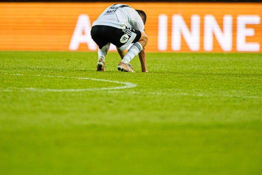 Carl Johan Holse Justesen of Rosenborg looks dejected