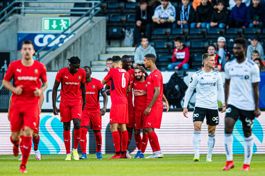Romain Del Castillo of Rennes celebrates