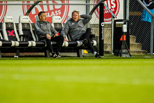 Åge Hareide, head coach of Rosenborg, looks dejected