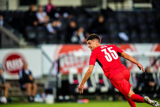 Matthis Abline of Rennes celebrates