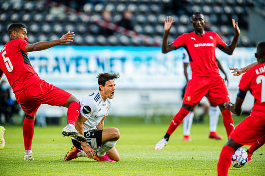 Stefano Vecchia of Rosenborg in pain