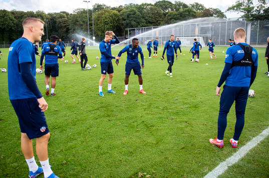 Helsingborgs Lucas Larsen och Alhaji Gero