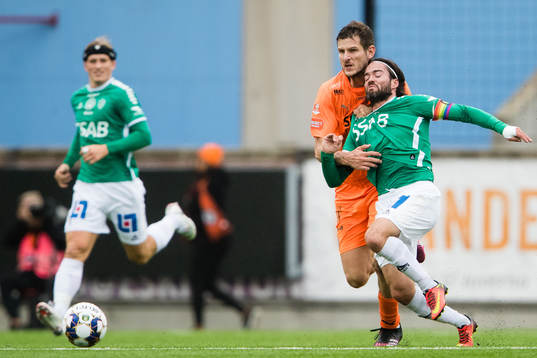 AFC Eskilstunas Ashley Mark Coffey och Brages Robbin Sellin