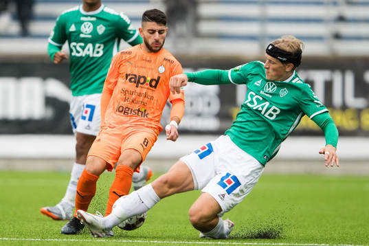 AFC Eskilstunas André Alsanati och Brages Douglas Karlberg