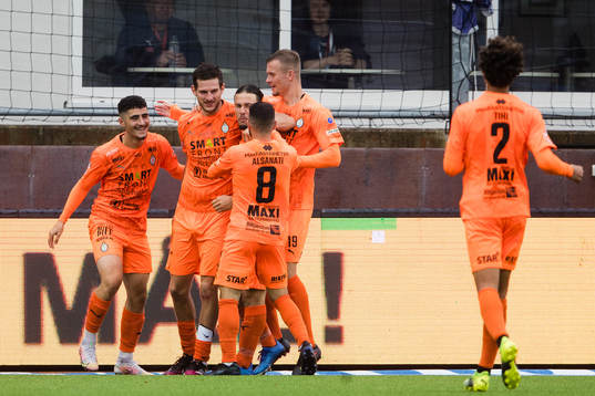 AFC Eskilstunas Ashley Mark Coffey jublar