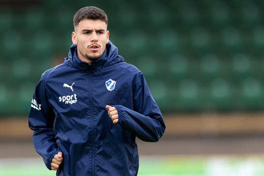 Halmstads Edvin Kurtulus före fotbollsmatchen i