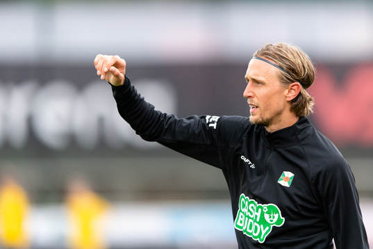 Varbergs Joakim Lindner före fotbollsmatchen i Allsvenskan
