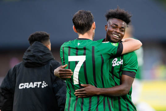 Varbergs Gideon Mensah jublar