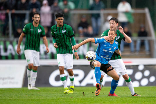 Halmstads Joel Allansson och Varbergs Robin Tranberg