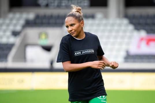 Hammarbys Madelen Janogy  fotbollsmatchen i Damallsvenskan