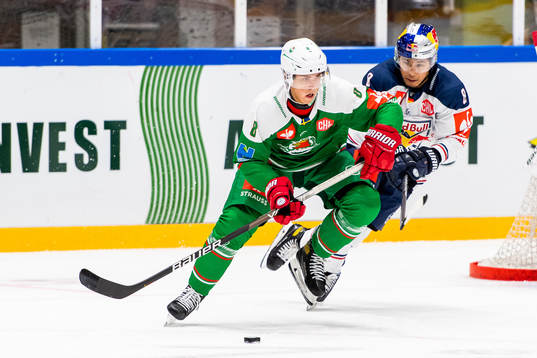 Samuel Johannesson of Rögle and Austin Ortega of Munich