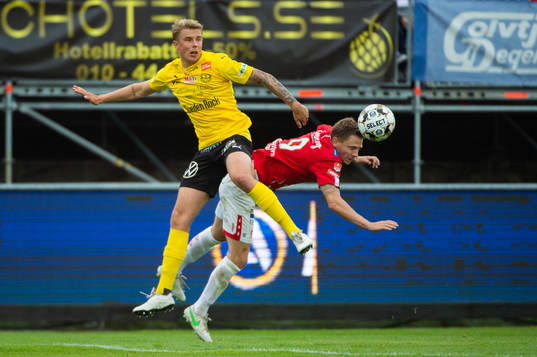 Mjällbys Magnus Wørts och Degerfors Johan Bertilsson