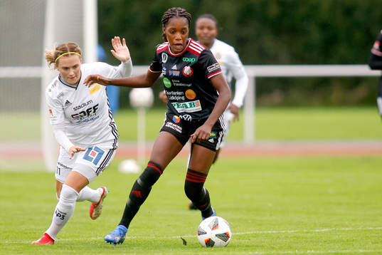 Sundsvalls Emelie Dahlin och Lidköpings Evelyn Ijeh