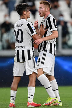 Paulo Dybala and Dejan Kulusevski of Juventus