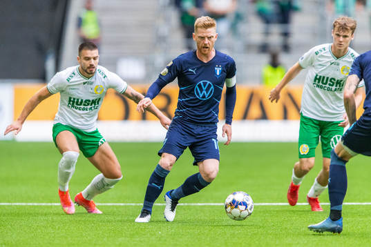 Hammarbys Vladimir Rodic och Malmö FFs Anders Christiansen