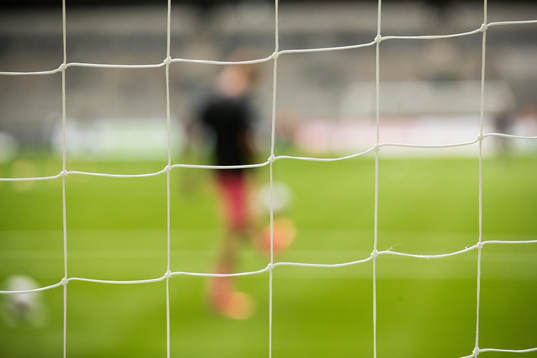 Målnät innan fotbollsmatchen i Allsvenskan mellan