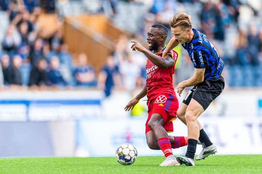 Djurgårdens Emmanuel Banda och Sirius Jacob Ortmark