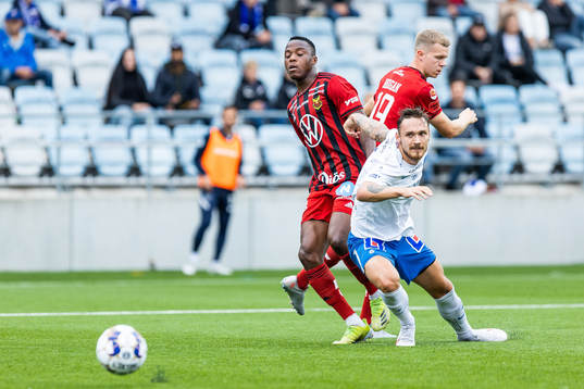 Östersunds Patrick Kpozo och Eirik Haugan