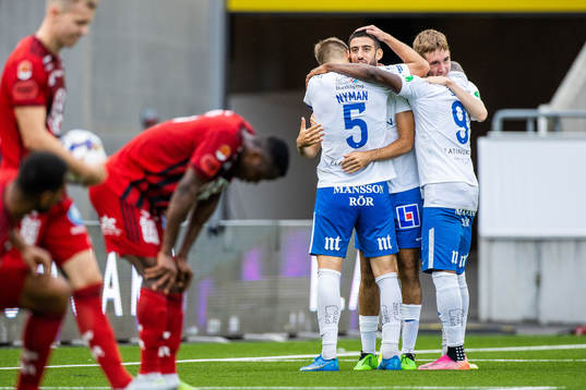 IFK Norrköpings Christoffer Nyman jublar med Kristoffer