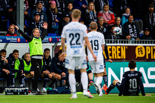 Christian Michelsen, head coach of Kristiansund, reacts