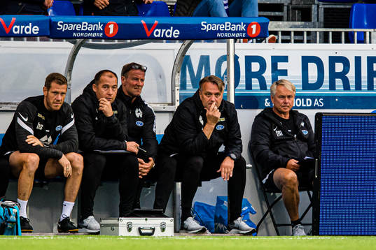 Erling Moe, head coach of Molde, looks dejected