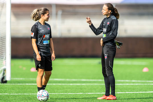 Loreta Kullashi and goalkeeper Somea Polozen